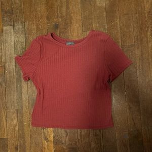 Basic summer baby tee dark pink cropped t-shirt Womens M